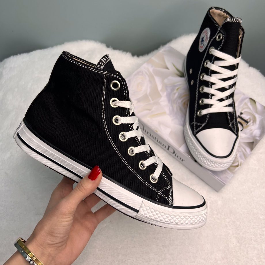 Çakma Converse Siyah Bilekli Ayakkabı