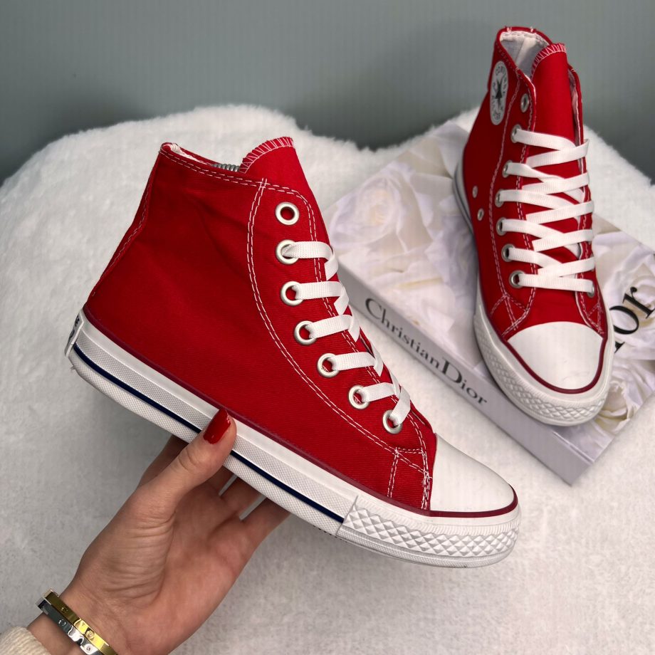 Çakma Converse Bilekli Kırmızı Ayakkabı